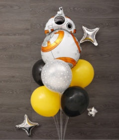 Black & Blue Starry Me Away Theme Balloons
