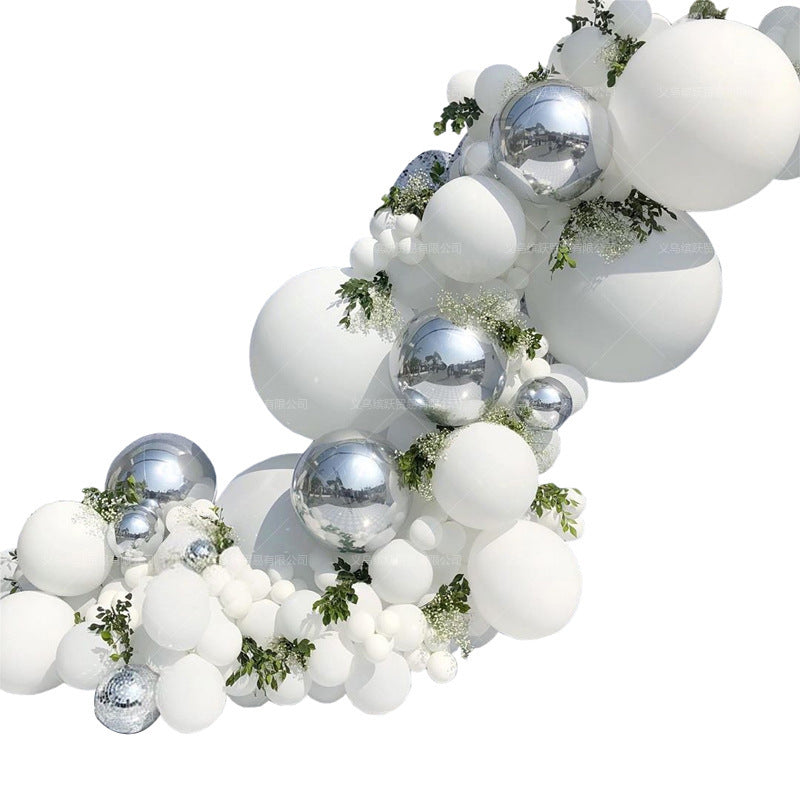 Bells Me White & Silver balloons