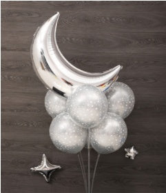 Black & Blue Starry Me Away Theme Balloons