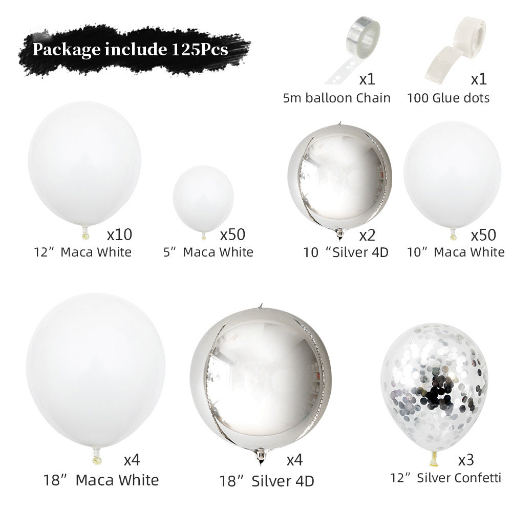 Bells Me White & Silver balloons
