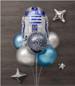 Black & Blue Starry Me Away Theme Balloons