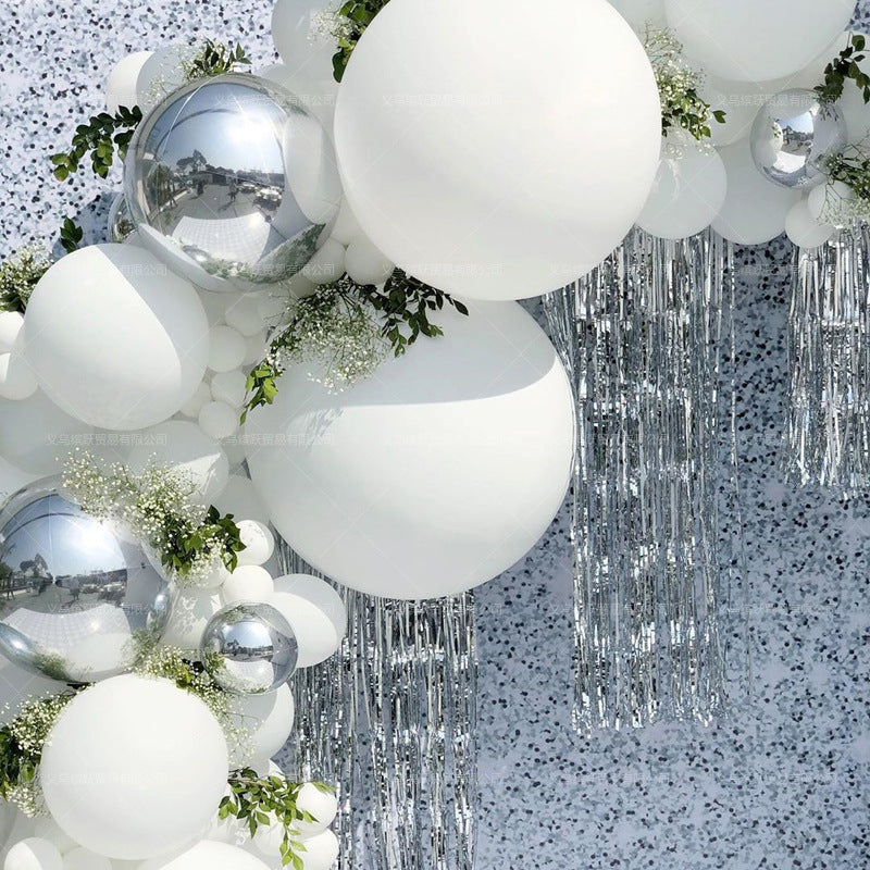 Bells Me White & Silver balloons