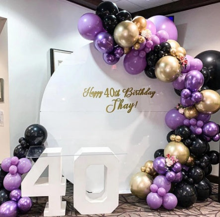 Metal Me Purple, Gold & Black Balloons